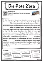Vorschau - Unterrichtsreihen - Die Rote Zora Lückentext mit Wortspeicher Hörverstehen und Suchsel - Seite 1