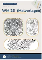 Vorschau - Mal- und Bastelvorlagen - WM 2026 Malvorlagen – 20+ Malvorlagen (inkl. Flaggen-Quiz ⚽🏆) | Grundschule - Deckblatt