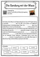 Vorschau - Unterrichtsreihen - Die Sendung mit der Maus Lückentext mit Wortspeicher Hörverstehen und Suchsel - Seite 1