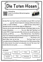 Vorschau - Unterrichtsreihen - Die Toten Hosen Lückentext mit Wortspeicher Hörverstehen und Suchsel - Seite 1