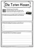 Vorschau - Unterrichtsreihen - Die Toten Hosen Lückentext mit Wortspeicher Hörverstehen und Suchsel - Seite 3