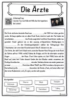 Vorschau - Unterrichtsreihen - Die Ärzte Lückentext mit Wortspeicher Hörverstehen und Suchsel - Seite 1