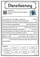 Vorschau - Unterrichtsreihen - Dienstleistung Lückentext mit Wortspeicher Hörverstehen und Suchsel - Seite 1