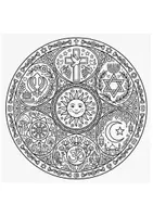 Vorschau - Arbeitsblätter - Religion/ Ethik - Mandala "Weltreligionen" (Kl. 5-10) - Seite 1