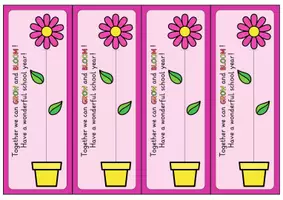 Vorschau - Mal- und Bastelvorlagen - Blume als Willkommensgeschenk zum Schulstart (Englisch) | Kreativer Willkommensgruß für den ersten Schultag - Seite 1
