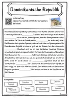 Vorschau - Unterrichtsreihen - Dominikanische Republik Lückentext mit Wortspeicher Hörverstehen und Suchsel - Seite 1