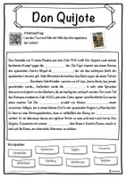 Vorschau - Unterrichtsreihen - Don Quijote Lückentext mit Wortspeicher Hörverstehen und Suchsel - Seite 1