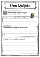 Vorschau - Unterrichtsreihen - Don Quijote Lückentext mit Wortspeicher Hörverstehen und Suchsel - Seite 3