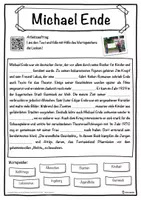 Vorschau - Unterrichtsreihen - Michael Ende Lückentext mit Wortspeicher Hörverstehen und Suchsel - Seite 1