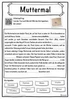 Vorschau - Unterrichtsreihen - Muttermal Lückentext mit Wortspeicher Hörverstehen und Suchsel - Seite 1