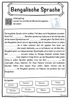 Vorschau - Unterrichtsreihen - Bengalische Sprache Lückentext mit Wortspeicher Hörverstehen und Suchsel - Seite 1