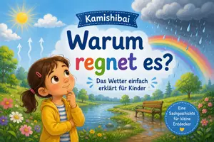 Vorschau - Bildkarten - Kamishibai – Warum regnet es? | Das Wetter einfach erklärt für Kinder - Deckblatt