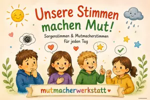 Vorschau - Poster - Sorgenstimme & Mutmacherstimme – Gedankenkarten zur Stärkung von Resilienz und Selbstvertrauen | Klassenrat | Coaching | Grundschule - Deckblatt
