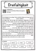 Vorschau - Unterrichtsreihen - Dreifaltigkeit Lückentext mit Wortspeicher Hörverstehen und Suchsel - Seite 1
