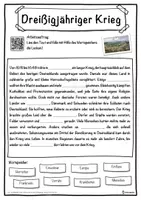 Vorschau - Unterrichtsreihen - Dreißigjähriger Krieg Lückentext mit Wortspeicher Hörverstehen und Suchsel - Seite 1