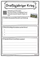 Vorschau - Unterrichtsreihen - Dreißigjähriger Krieg Lückentext mit Wortspeicher Hörverstehen und Suchsel - Seite 3
