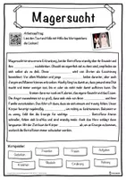 Vorschau - Unterrichtsreihen - Magersucht Lückentext mit Wortspeicher Hörverstehen und Suchsel - Seite 1