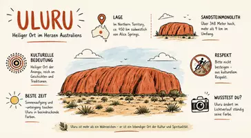 Vorschau - Arbeitsblätter - AB mit Fragen zum Thema "Uluru" + Lösungsblatt + Mindmap + Infografik - Seite 1