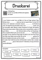 Vorschau - Unterrichtsreihen - Druckerei Lückentext mit Wortspeicher Hörverstehen und Suchsel - Seite 1