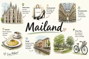 Vorschau - Arbeitsblätter - AB mit Fragen zum Thema "Mailand" + Lösungsblatt + Infografik - Seite 1