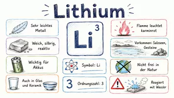 Vorschau - Arbeitsblätter - AB mit Fragen zum Thema "Lithium" + Lösungsblatt + Mindmap + Infografik - Seite 1