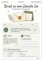 Vorschau - Arbeitsblätter - Brief an mein Zukunfts Ich Arbeitsheft Klasse 5 bis 8 für Schuljahresende und Reflexion - Deckblatt