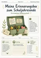 Vorschau - Arbeitsblätter - Meine Erinnerungsbox Arbeitsheft Klasse 5 bis 7 für Schuljahresende und kreative Reflexion - Deckblatt
