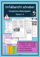 Vorschau - Unterrichtsreihen - Unfallbericht Komplettpaket + Klassenarbeit - Deckblatt