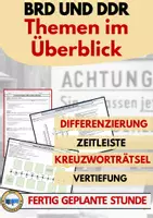 Vorschau - Arbeitsblätter - DDR BRD Zeitleiste & Kreuzworträtsel Arbeitsblatt | Wiederholung Deutschland nach 1945 AB13 - Deckblatt