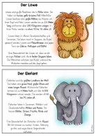 Vorschau - Arbeitsblätter - Zootiere - Infotexte (differenziert) + Steckbriefe - Seite 1