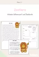 Vorschau - Arbeitsblätter - Zootiere - Infotexte (differenziert) + Steckbriefe - Deckblatt