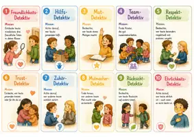 Vorschau - Spiele - Detektiv der guten Taten – 30 Detektiv-Missionskarten für Klassenrat & soziales Lernen | Grundschule - Seite 3