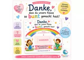 Vorschau - Bildkarten - Sommerferien - Geschenk – Danke - Abschiedsgeschenk - Ferien - Deckblatt