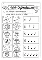 Vorschau - Stundenentwürfe - Rhythmusbausteine Herbst – Differenzierte Arbeitsblätter, Rhythmuskarten, Body Percussion und Tafelmaterial für die Grundschule - Seite 3