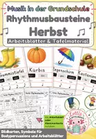 Vorschau - Stundenentwürfe - Rhythmusbausteine Herbst – Differenzierte Arbeitsblätter, Rhythmuskarten, Body Percussion und Tafelmaterial für die Grundschule - Deckblatt
