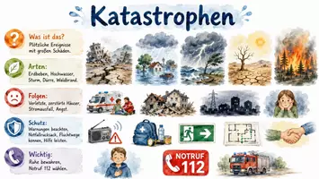 Vorschau - Arbeitsblätter - Arbeitsblatt "Katastrophe" + Onlineübung & MP3 + Infografik - Seite 3