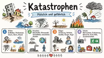 Vorschau - Arbeitsblätter - Arbeitsblatt "Katastrophe" + Onlineübung & MP3 + Infografik - Seite 2