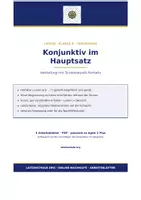 Vorschau - Arbeitsblätter - Vertiefungsaufgaben zum Konjunktiv im Hauptsatz - Deckblatt