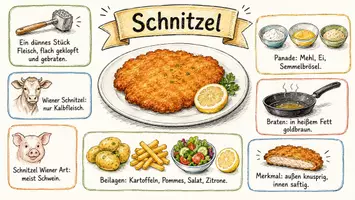 Vorschau - Arbeitsblätter - Arbeitsblätter zum Thema "Schnitzel" + Lösung & MP3 + Mindmap + Infografik - Seite 1