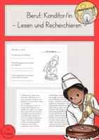 Vorschau - Arbeitsblätter - Lesen Recherchieren Berufe Konditor - Deckblatt