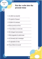 Aperçu - Matériel pour travaux manuels / dessin - Le Présent de l'Indicatif – Ressource Complète A1 avec Exercices Corrigés - Page 2