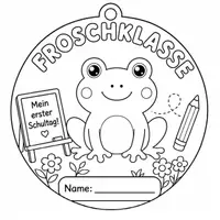 Vorschau - Bildkarten - Froschklasse Schild zum Umhängen Geburtstagskalender - Seite 1