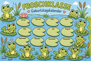 Vorschau - Bildkarten - Froschklasse Schild zum Umhängen Geburtstagskalender - Seite 2