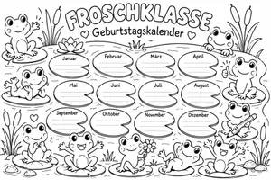 Vorschau - Bildkarten - Froschklasse Schild zum Umhängen Geburtstagskalender - Seite 3