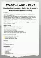Vorschau - Spiele - Stadt – Land – Fake: Das lustige Imposter-Spiel für Schule, Klassenfahrt & Vertretungsstunden - Deckblatt