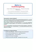 Vorschau - Arbeitsblätter - Mathe im Ausbildungsalltag: Urlaub, Gehalt & Rechnungen meistern - Deckblatt