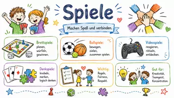 Vorschau - Arbeitsblätter - Lernposter + Arbeitsblätter zum Thema "Spiele" + Lösung & MP3 + Infografik - Seite 2