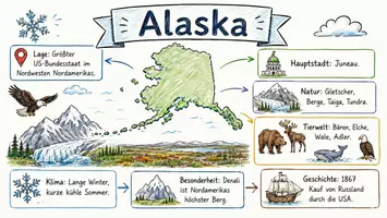 Vorschau - Arbeitsblätter - Arbeitsblätter zum Thema "Alaska" + Lösung & MP3 + Infografik - Seite 1