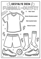 Vorschau - Mal- und Bastelvorlagen - Gestalte dein Fußball Outfit - Schnelle Kunstidee für die WM 2026 & Sommer - Seite 1