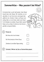 Vorschau - Arbeitsblätter - Sonnenschutz Klasse 3/4 Hitze - Seite 1